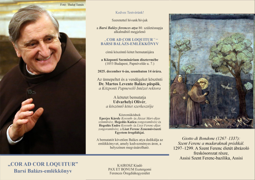 Barsi Balázs ferences atya 80. születésnapja